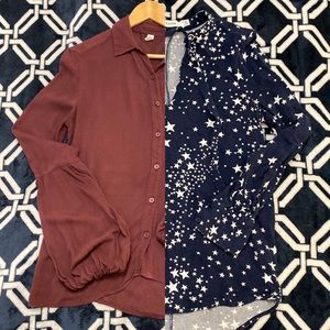 👚3x Long Sleeve Blouses office curated bundle